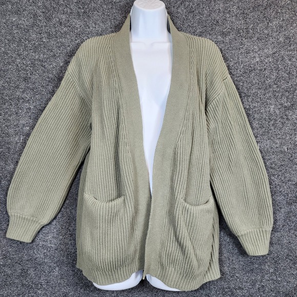 Quince Sweaters - Quince Women's Cardigan Size M Organic Cotton‎ Minimalist Neutral Oversized Cozy